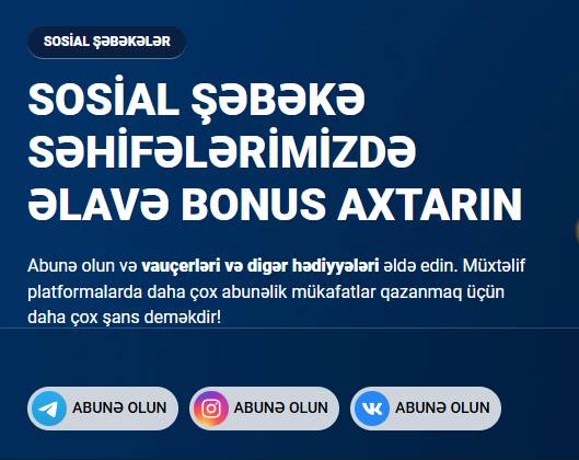 sosial şəbəkə icmalarında bonuslar və xüsusi aksiyalarla bannerlər